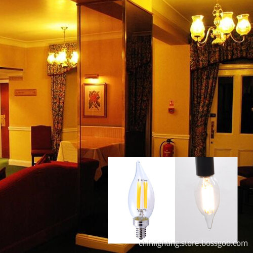 High quality 2015 new comer e12 e14 c32 c35 led filament candle bulb
